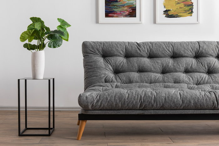 Atelier Del Sofa Saki - Sofá cama de 3 plazas, Gris claro